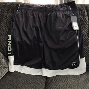 AND1 Men's Black and White Athletic Shorts